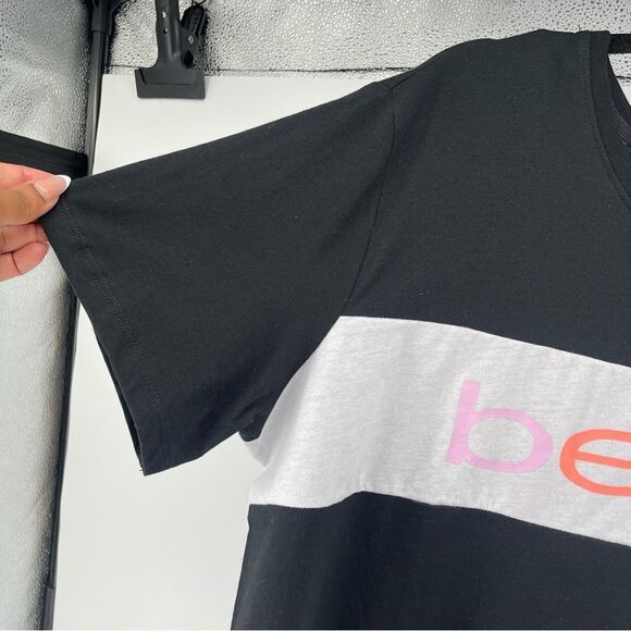 Bebe Sport Women’s Colorful Logo Short Sleeve Colorblock Boxy Tee 2X & 3X - Picture 5 of 13